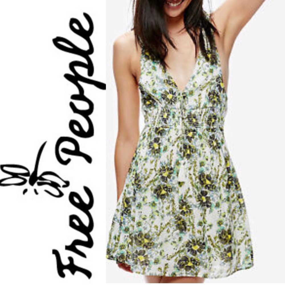 Free People floral print mini dress